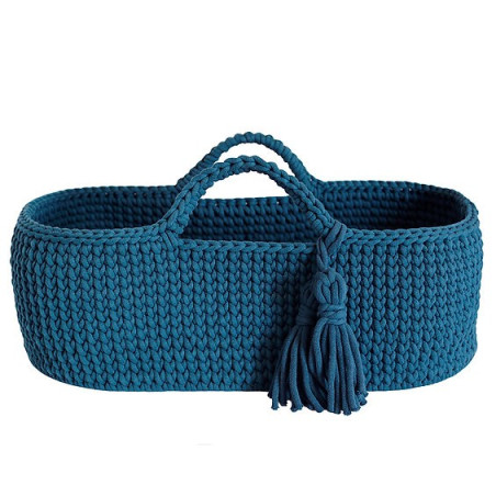 Moses basket Cradle Baby Basket Baby basket crochet in Oeko-Tex cotton - Happy Moses