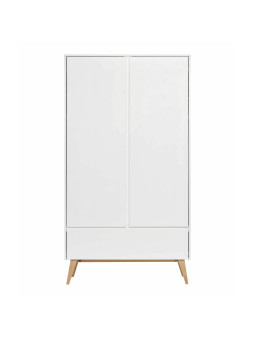 2-Door Wardrobe for Children in solid white/natural beech wood  - Nordic Scandinavian design - Swing Collection by Pinio