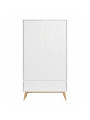 2-Door Wardrobe for Children in solid white/natural beech wood  - Nordic Scandinavian design - Swing Collection by Pinio