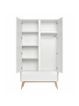 2-Door Wardrobe for Children in solid white/natural beech wood  - Nordic Scandinavian design - Swing Collection by Pinio