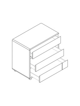 Cassettiera con fasciatoio in legno bianco e rovere cannella collezione Evolve di VOX