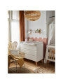 Chest of 3 Drawers with Changing Table for Kids and Children in solid white/natural beech wood  - Swing Collection by Pinio