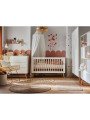 Cassettiera 3 cassetti per bambini in legno di faggio bianco e naturale con fasciatoio - Collezione Swing by Pinio