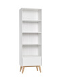 High Bookcase for Children and Kids Bedroom in White/Natural Wood - Nordic Scandinavian design - Swing Collection by Pinio