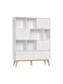 Additional door for Low Bookcase for Children and Kids Bedroom in White/Natural Wood- Swing Collection by Pinio