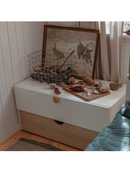 Modular dresser with removable drawer for Children and Teenagers in natural and white wood Stige collection by VOX