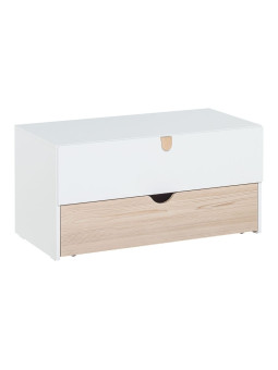 Comò modulare con Cassetto removibile per bambini e ragazzi in legno taupe e bianco - collezione Stige di VOX