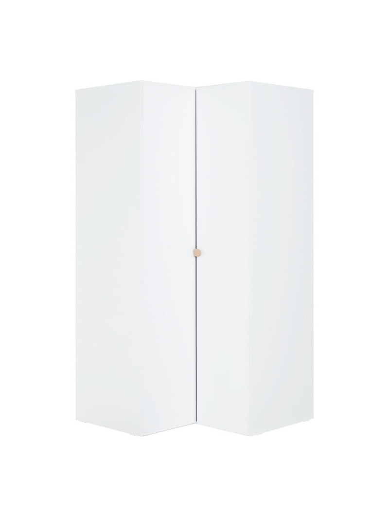 Corner Wardrobe for Children and Teenagers in natural and white wood Stige collection by VOX