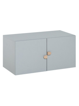 Modular dresser with 2 Doors low for Children and Teenagers in grey wood Stige collection by VOX