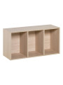 Modular wall shelf for bookcase for Children and Teenagers in natural or blue or pistachio wood Stige collection by VOX