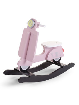 Vespa Scooter a dondolo per bambini 12 mesi + in MDF rosa e nero by Childhome