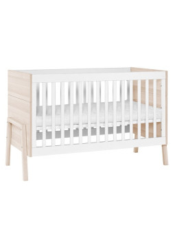 Crib for babies convertible into Montessori bed for children 70x140 in white and Oak wood Spot collection by VOX