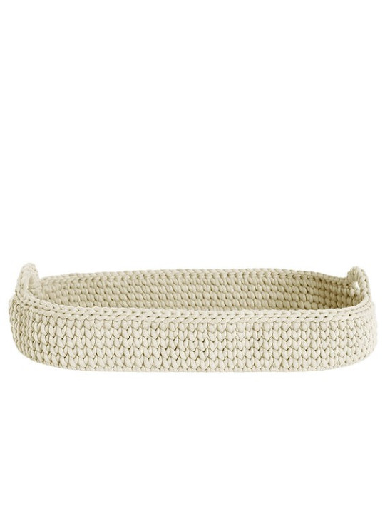 Crochet Baby Changing Moses Basket - recycled cotton and pine wood - Recommended age: 0-3 months