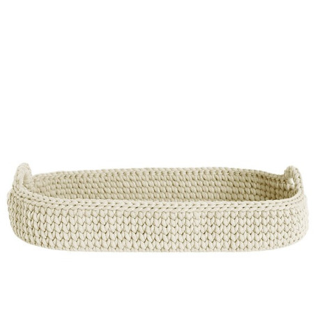Crochet Baby Changing Moses Basket - recycled cotton and pine wood - Recommended age: 0-3 months
