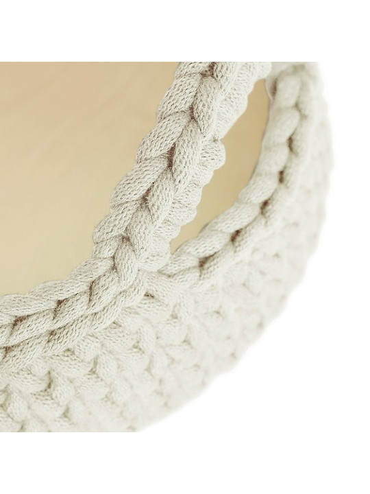 Crochet Baby Changing Moses Basket - recycled cotton and pine wood - Recommended age: 0-3 months
