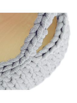 Crochet Baby Changing Moses Basket - recycled cotton and pine wood - Recommended age: 0-3 months
