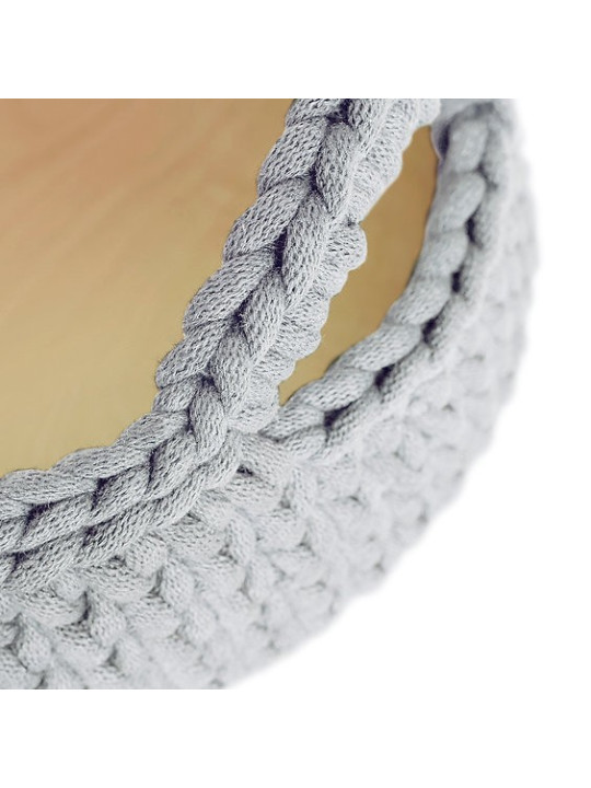 Crochet Baby Changing Moses Basket - recycled cotton and pine wood - Recommended age: 0-3 months