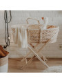Grass Baby Moses Basket - handmade of 100% natural corn husk finished with a fabric ribbon