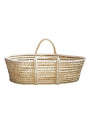 Grass Baby Moses Basket - handmade of 100% natural corn husk finished with a fabric ribbon