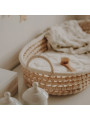 Grass Baby Changing Basket - handmade of 100% natural corn husk finished with a fabric ribbon