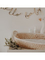 Grass Baby Changing Basket - handmade of 100% natural corn husk finished with a fabric ribbon