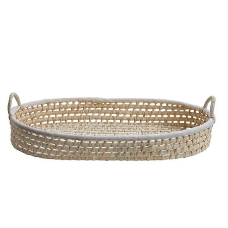 Grass Baby Changing Basket - handmade of 100% natural corn husk finished with a fabric ribbon
