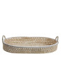 Grass Baby Changing Basket - handmade of 100% natural corn husk finished with a fabric ribbon