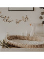 Thin Grass Baby Changing Basket - handmade of 100% natural corn husk finished with a fabric ribbon