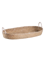 Thin Grass Baby Changing Basket - handmade of 100% natural corn husk finished with a fabric ribbon