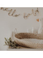 Thin Grass Baby Changing Basket - handmade of 100% natural corn husk finished with a fabric ribbon