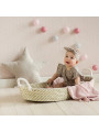 Thin Grass Baby Changing Basket - handmade of 100% natural corn husk finished with a fabric ribbon