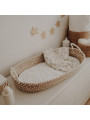 Thin Grass Baby Changing Basket - handmade of 100% natural corn husk finished with a fabric ribbon