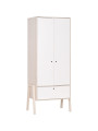 2-Door Wardrobe in white and acacia pine wood Spot by VOX