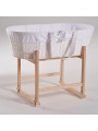 Moses Rocking Baby Basket Smart Stand in natural or white solid wood - by Happy Moses