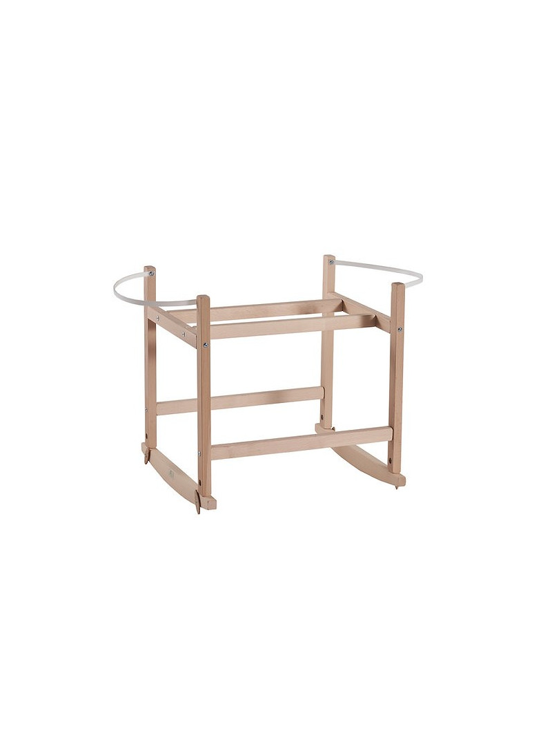 Moses Rocking Baby Basket Smart Stand in natural or white solid wood - by Happy Moses