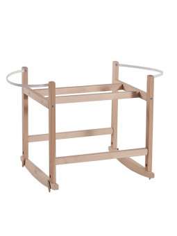 Moses Rocking Baby Basket Smart Stand in natural or white solid wood - by Happy Moses