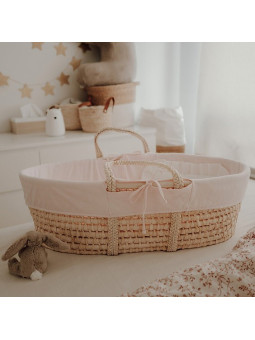 Pink 100% organic cotton cover for Happy Moses Baby Baskets