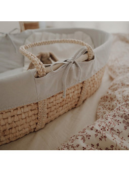 Grey 100% organic cotton cover for Happy Moses Baby Baskets