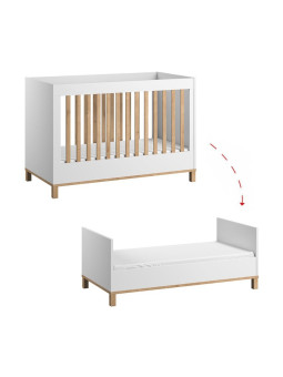 Cot Bed for babies and children 70x140 in white pine wood Altitude collection by VOX