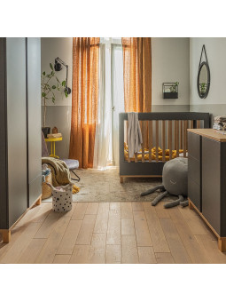 Cot Bed for babies and children 70x140 in graphite pine wood Altitude collection by VOX