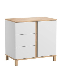 Dresser for Children with Changing Unit for Babies in white pine wood Altitude collection by VOX