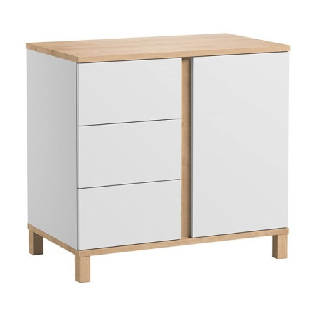 Cassettiera per Bambini con 3 cassetti e un armadietto in legno di pino bianco collezione Altitude di VOX