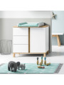 Cassettiera per Bambini con 3 cassetti e un armadietto in legno di pino bianco collezione Altitude di VOX