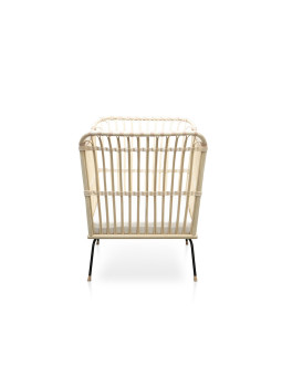 Lettino culla Frederick per bambini e neonati in rattan con lacci in pelle realizzato a mano - Bermbach