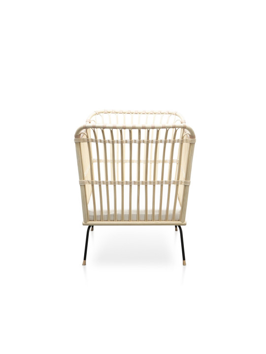 Lettino culla Frederick per bambini e neonati in rattan con lacci in pelle realizzato a mano - Bermbach