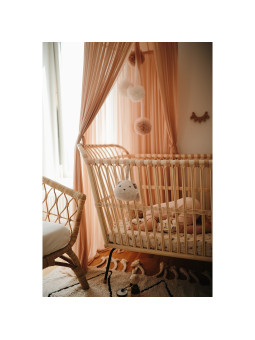 Frederick cot for children and babies in rattan with handmade leather laces - Bermbach