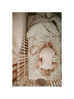 Frederick cot for children and babies in rattan with handmade leather laces - Bermbach