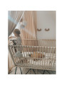 Frederick cot for children and babies in rattan with handmade leather laces - Bermbach