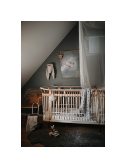 Lettino culla Paul per bambini e neonati in rattan con lacci in pelle realizzato a mano - Bermbach