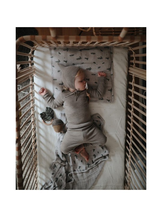Lettino culla Paul per bambini e neonati in rattan con lacci in pelle realizzato a mano - Bermbach